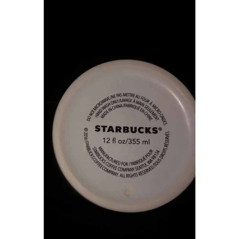 Starbucks 2016 Mermaid Tattoo Siren Ceramic Travel Mug 12 oz with Lid